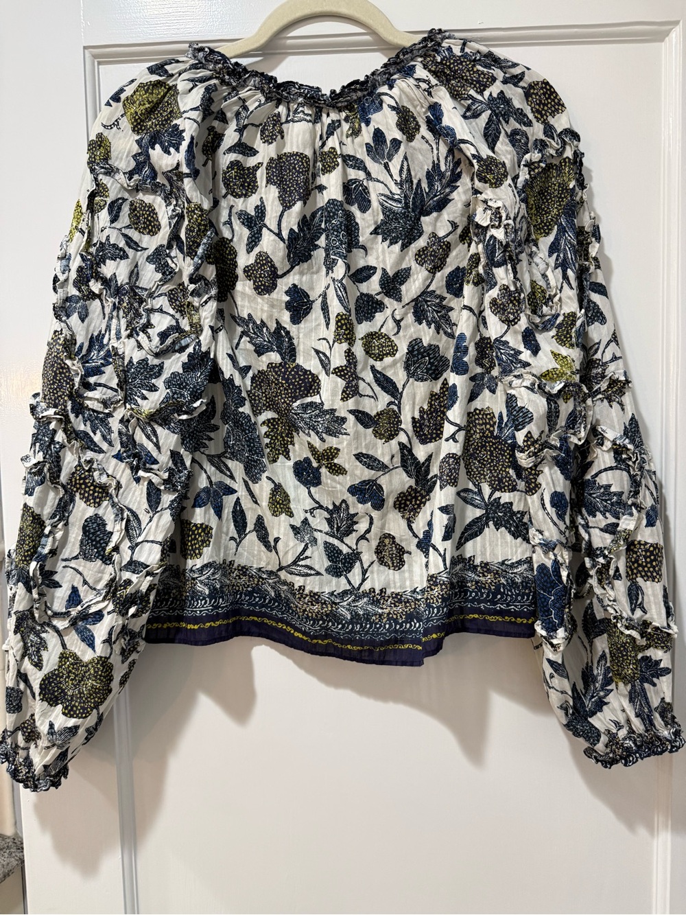 Ulla Johnson Azrou Floral Ruffle Split Neck
Peasant Top Sz 0 but fits up to Sz 6 - Picture 8 of 11